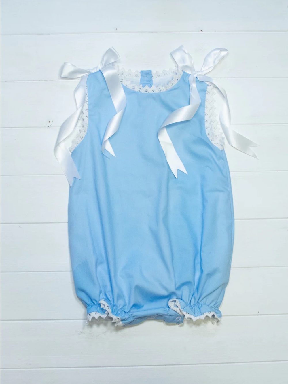 Light blue girls heirloom style romper size 2t/24months